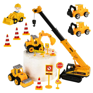 Engineering Vehicle Cake Decorations Construction Car Truck Excavator Cake Toppers Kids Boys Construction Birthday Party Favors