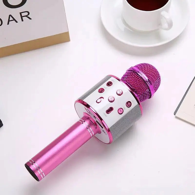Wireless Bluetooth Karaoke Microphone , Karaoke Mic Speaker With Adjustable Remix FM Radio for Kids Girls Boys Teens Birthday