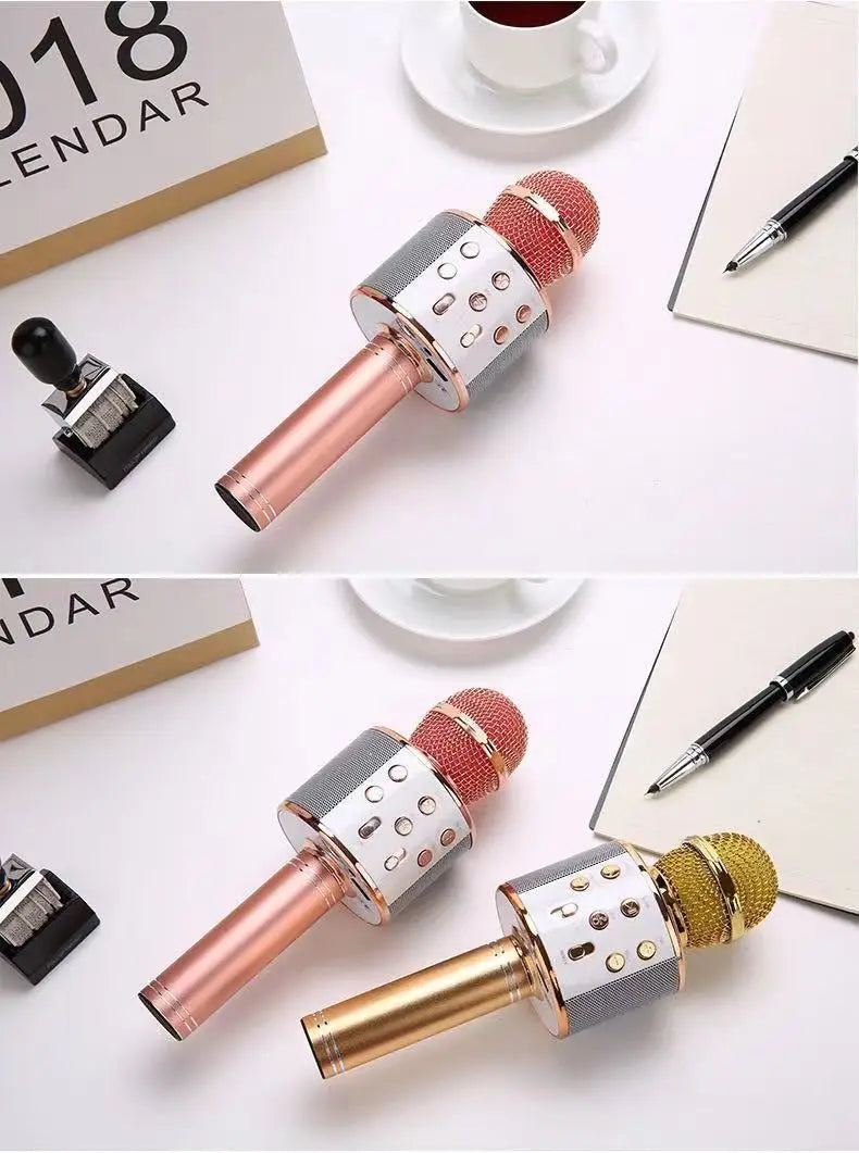Wireless Bluetooth Karaoke Microphone , Karaoke Mic Speaker With Adjustable Remix FM Radio for Kids Girls Boys Teens Birthday