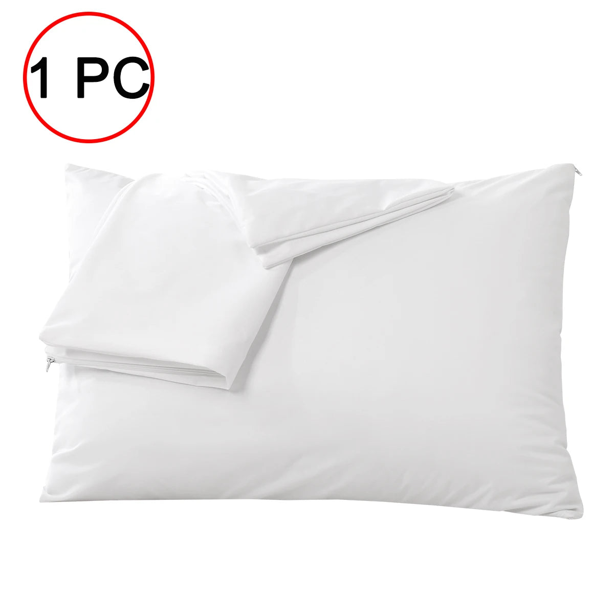 Smooth Waterproof Pillow Cover for Pillow Case Protector Allergy Pillow Case Anti Mites BedBug Proof Zipper All Sizes 1PC