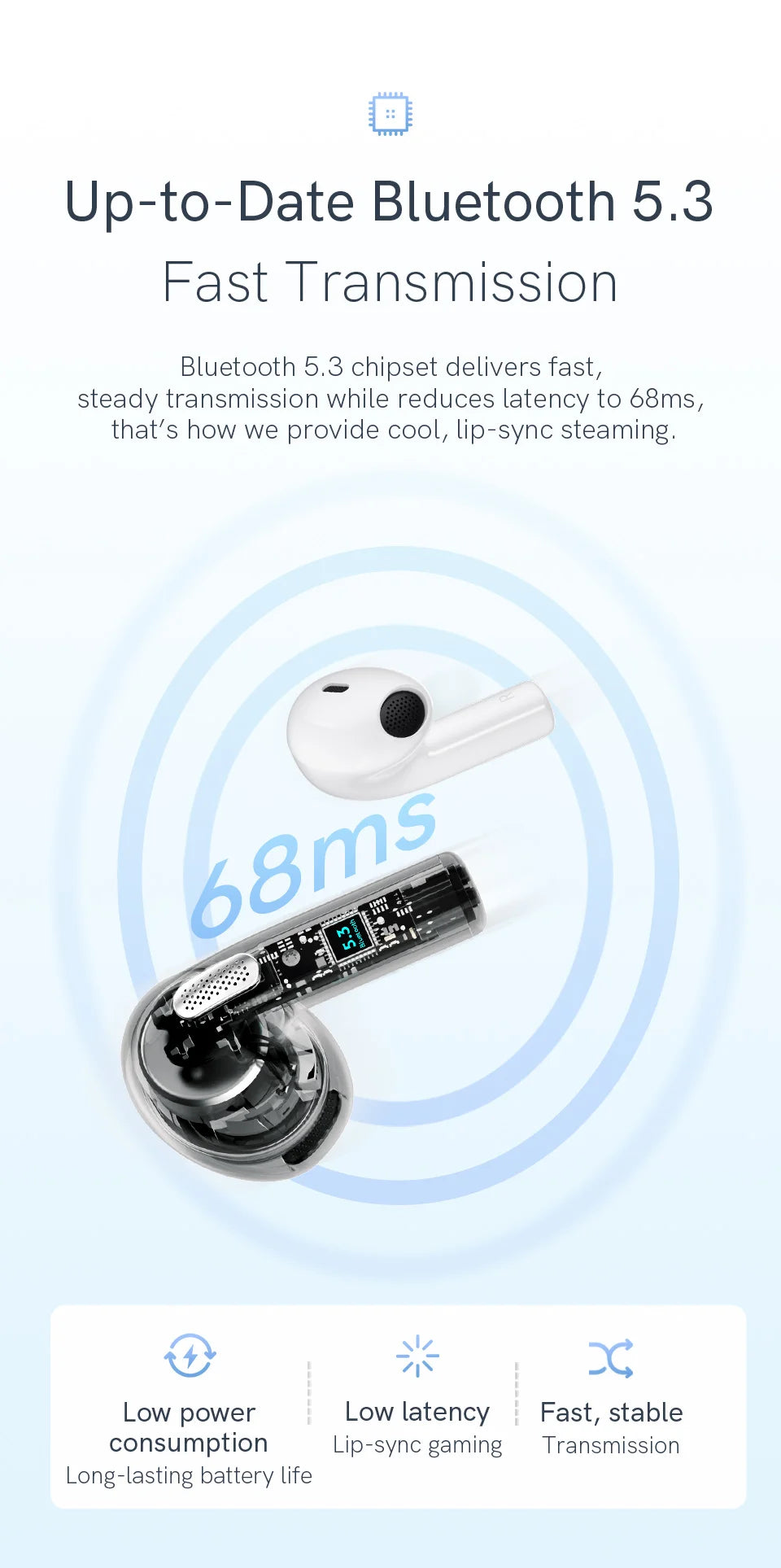 NEW QCY T20 Bluetooth 5.3 TWS Wireless Earphones 68ms Low Latency Earbuds 13mm Driver HIFI Headphones 4 Mics+ENC HD Call