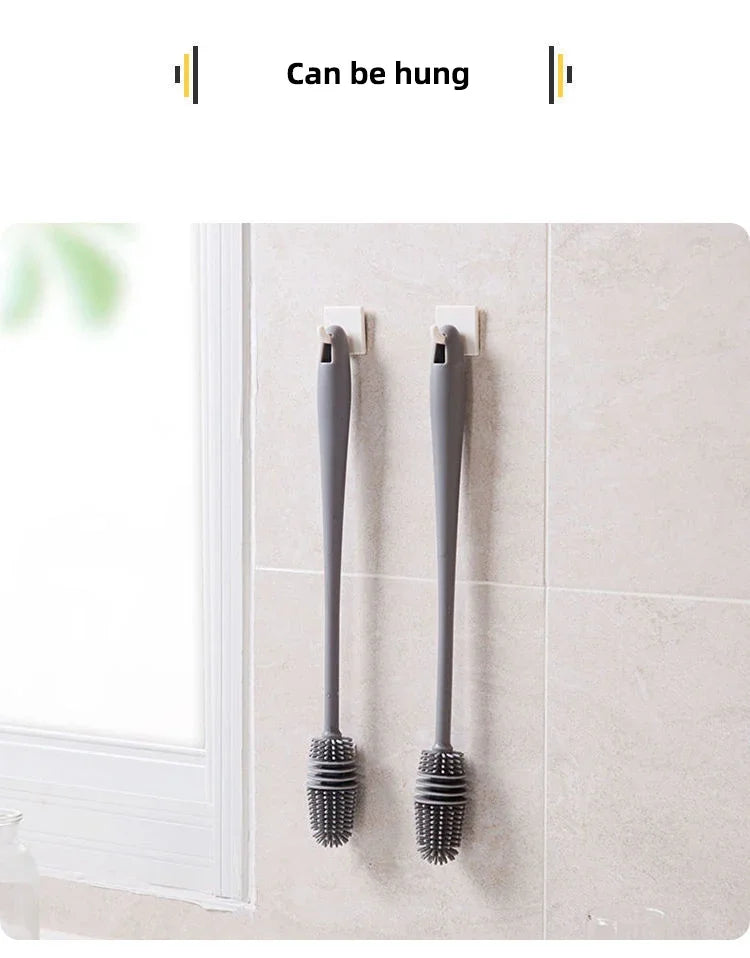 Silicone Milk Bottle Brush Cup Scrubber Glass Cleaner Kitchen Cleaning Tool Long Handle Drink Bottle Glass Cup Cleaning Brush