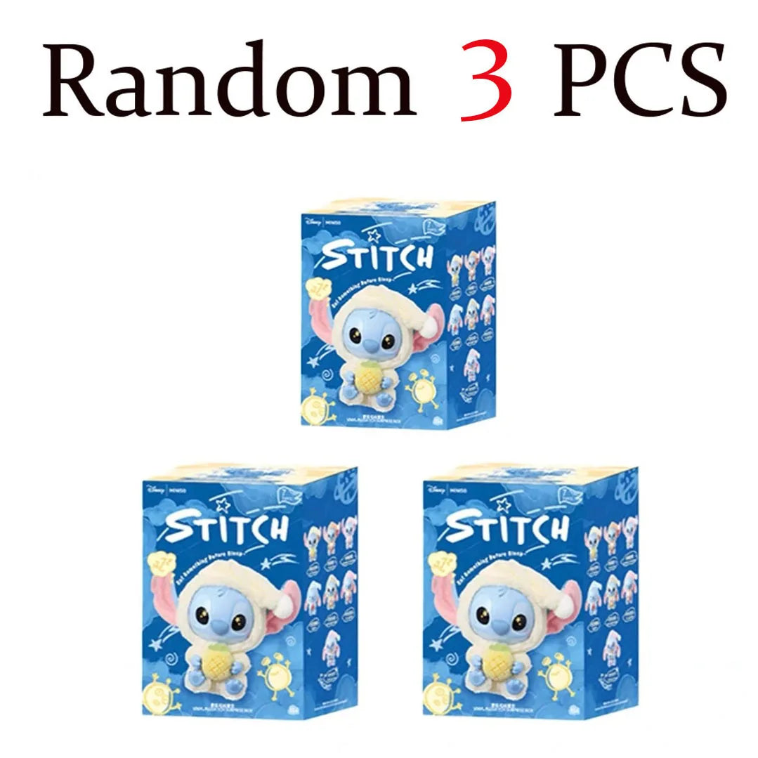 Disney  New Stitch Eat Some Thing Before Sleep Series Vinyl Blind Box Bag Pendant Cute Plush Doll Mystery Box Toy Surprise Gifts