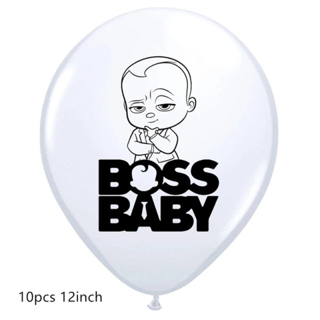 Bossed Baby Latex Balloons BOSSED Theme Foil Ballons Happy Birthday Banner Party Supplies Decoration Cake Topper Kid Boys Toy