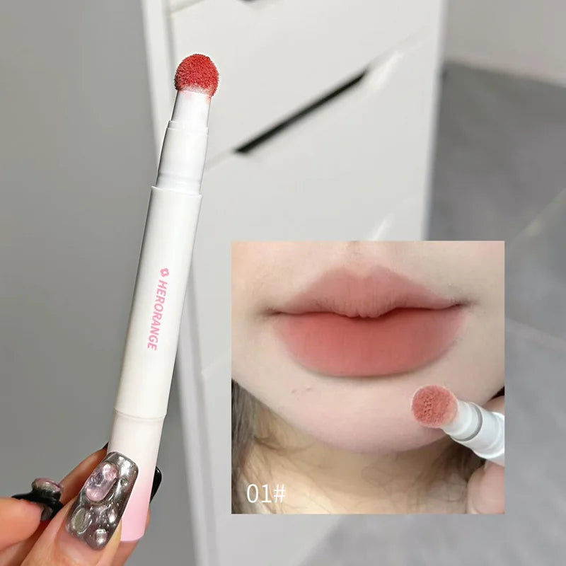 Liquid Lipstick With Cushion Applicator Velvet Matte Lip Gloss Moisturizing Creamy Soft Liquid Blush Lip Stick Multi-uses Makeup