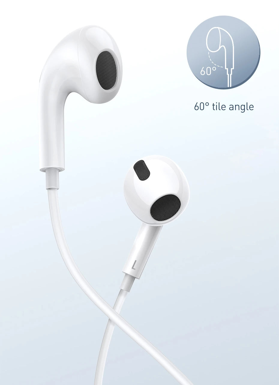 Baseus H17 3.5mm Wired Earphone with Microphone Wire-controlled in-ear Headphone For Music Sport In Ear Monitor Earbud Headset