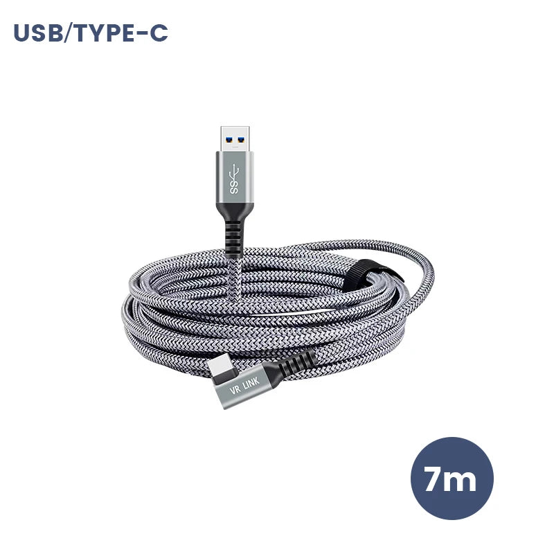 VR Link Cable 5M/6M/7M Cable Charging Line USB 3.0 Transfer Cable Pico 3 Type-C Adapter For Oculus Quest 3/2 VR Accessories
