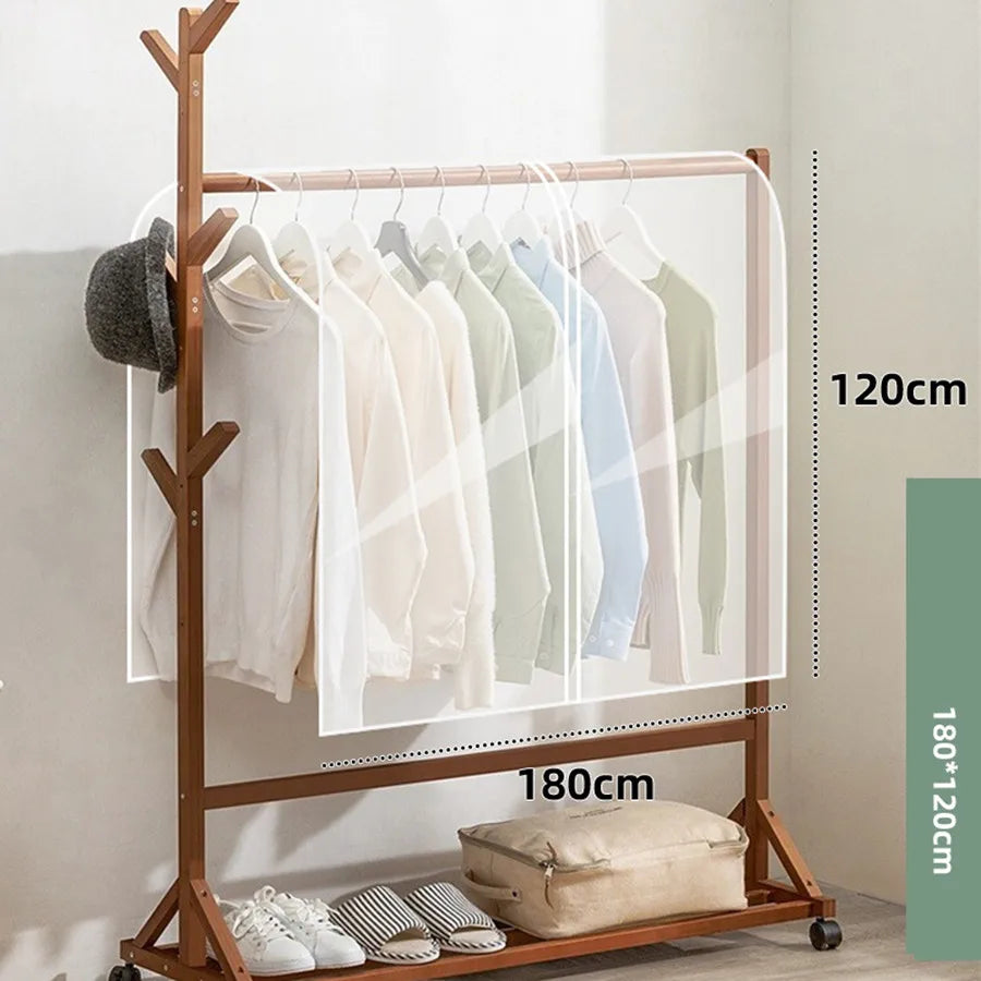 Waterproof Dustproof Thickened Clothing Covers Peva Clothes Dust Storage Bag Clear Protector Opening Hanging Garment Rack Items