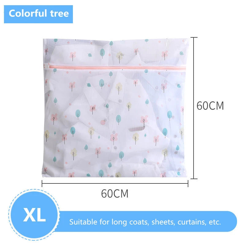 Laundry Bag Fine Mesh Cute Printted Washing Bags For Washing Machine Clothes Organizer Underwear Bra Clean Basket Multiple Sizes