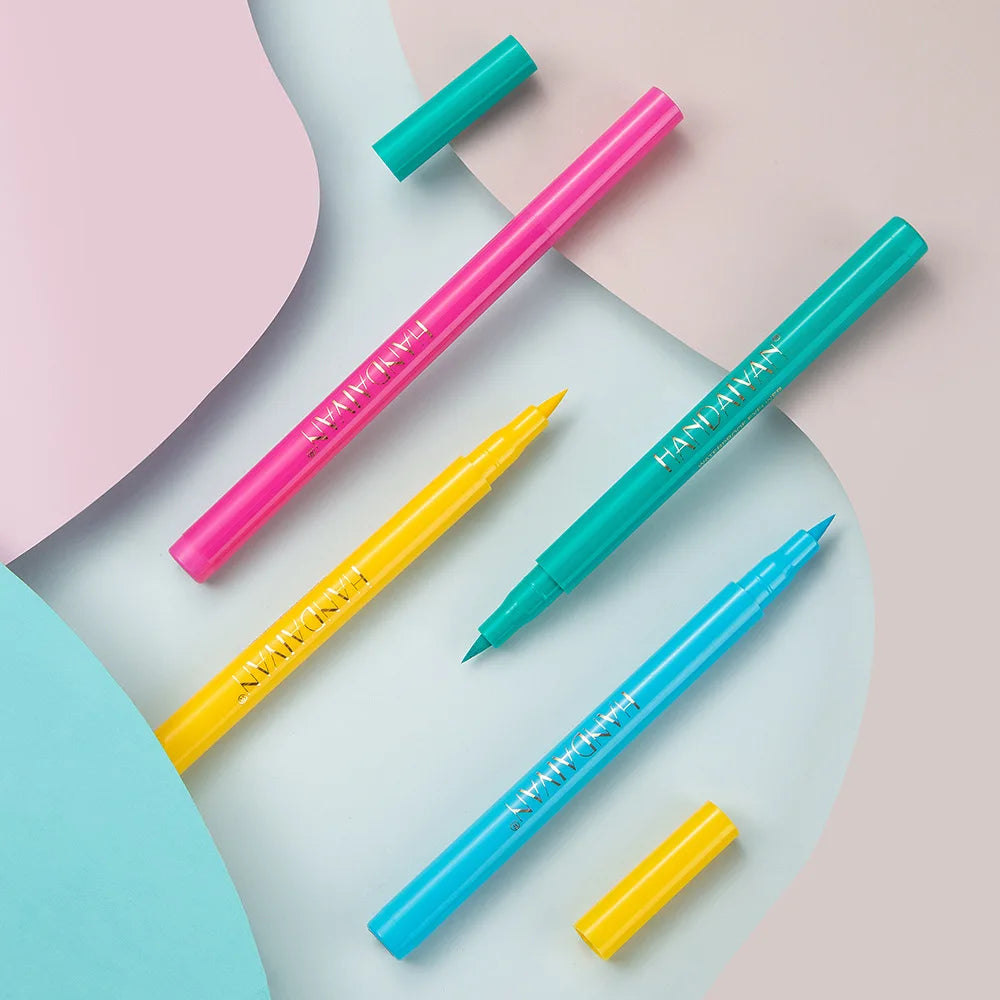 12-Piece Set Matte Colored Eyeliner Pens - Quick-Drying, Non-Smudging Liquid Eyeliner Pens