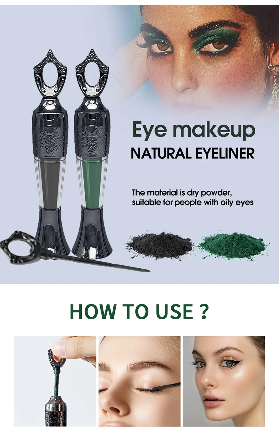 Kohl Powder Eye Liner Powder Eyeliner Long-Lasting Eyeliner Arabic Eyeliner Powder Handmade Natural Eyeliner in Powder Makeup