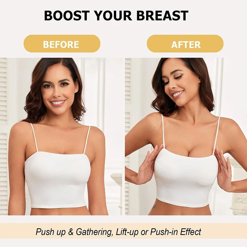 Double Sided Push Up Sticky Inserts Women Reusable Ultra Boost Padding Inserts for Bikini Swimsuit Sports Strapless Bra Pads