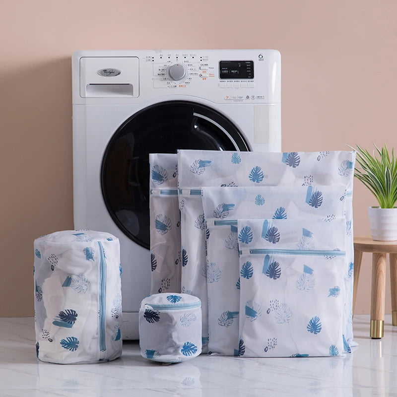 Laundry Bag Fine Mesh Cute Printted Washing Bags For Washing Machine Clothes Organizer Underwear Bra Clean Basket Multiple Sizes