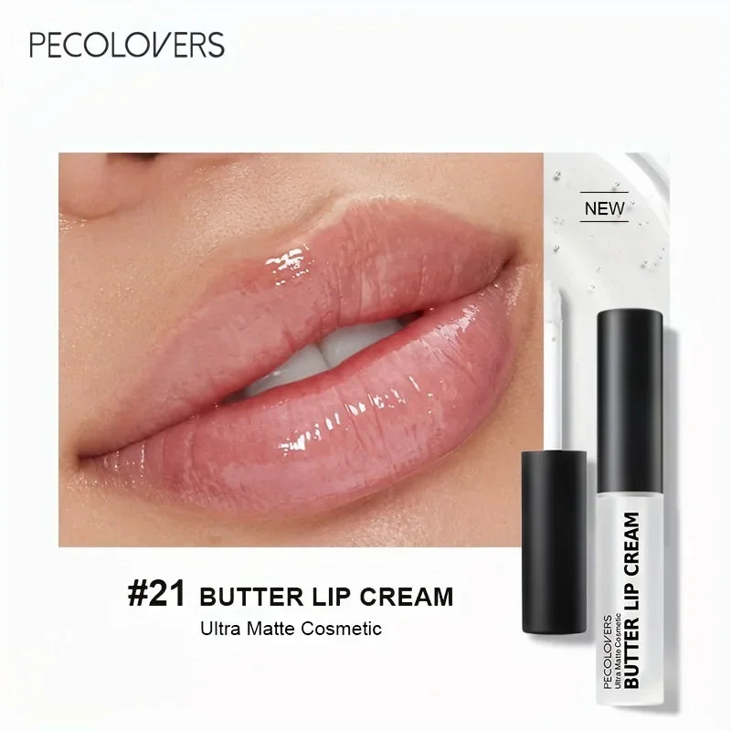 1PC Butter Silky Lip Gloss Hydrating Liquid Lipstick Pink Red Tones Long Lasting Lipgloss