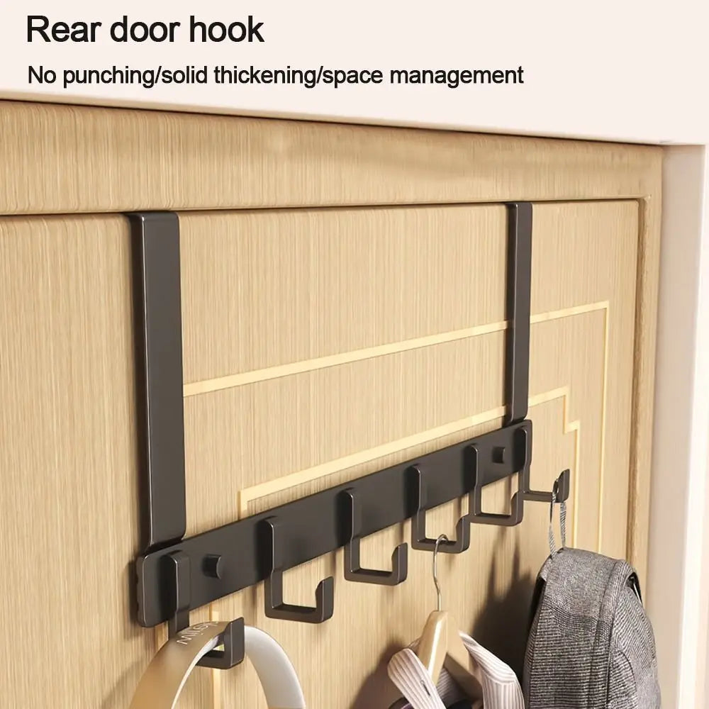 Hooks Over The Door 6 Hooks Clothes Coat Hat Towel Hanger Bathroom Organizer Rack Door Hanger Holder Home Kitchen Accessories