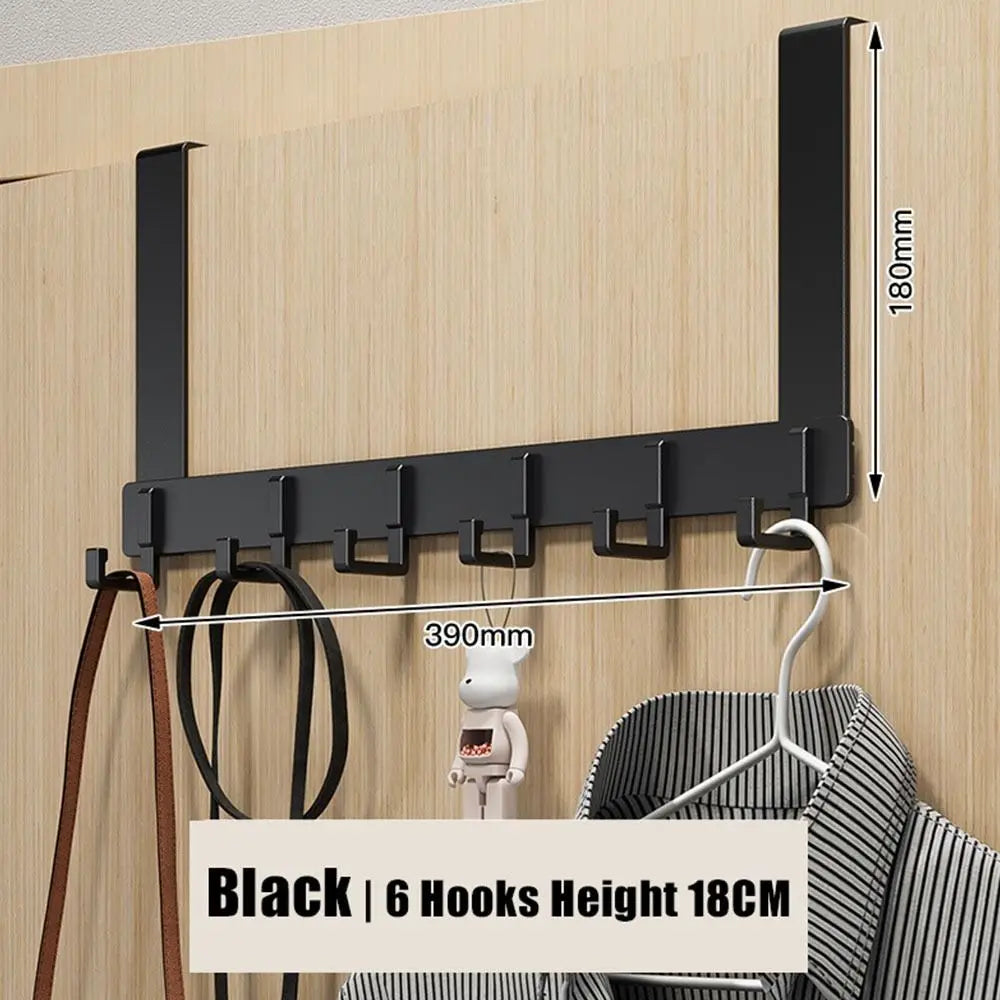 Hooks Over The Door 6 Hooks Clothes Coat Hat Towel Hanger Bathroom Organizer Rack Door Hanger Holder Home Kitchen Accessories