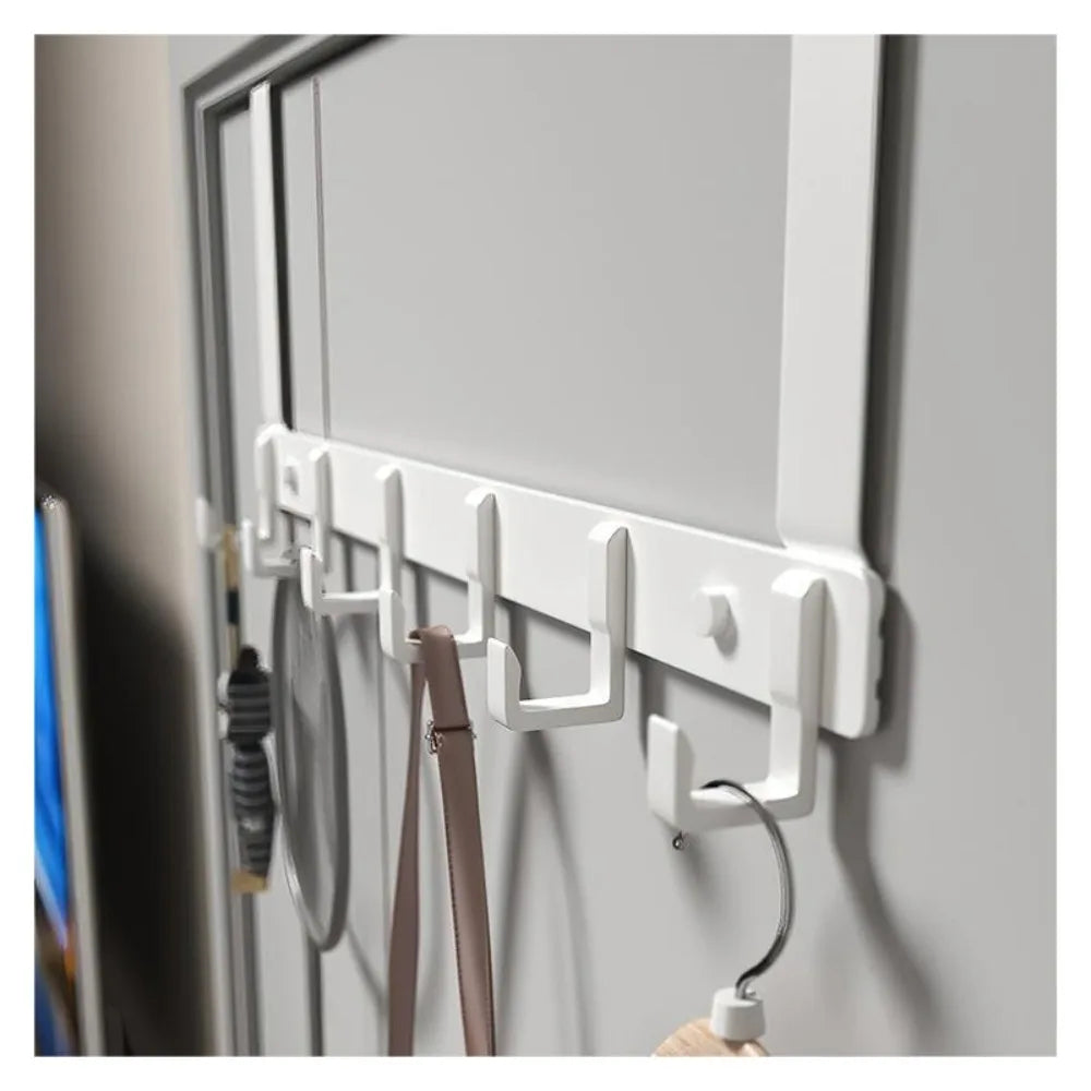 Hooks Over The Door 6 Hooks Clothes Coat Hat Towel Hanger Bathroom Organizer Rack Door Hanger Holder Home Kitchen Accessories