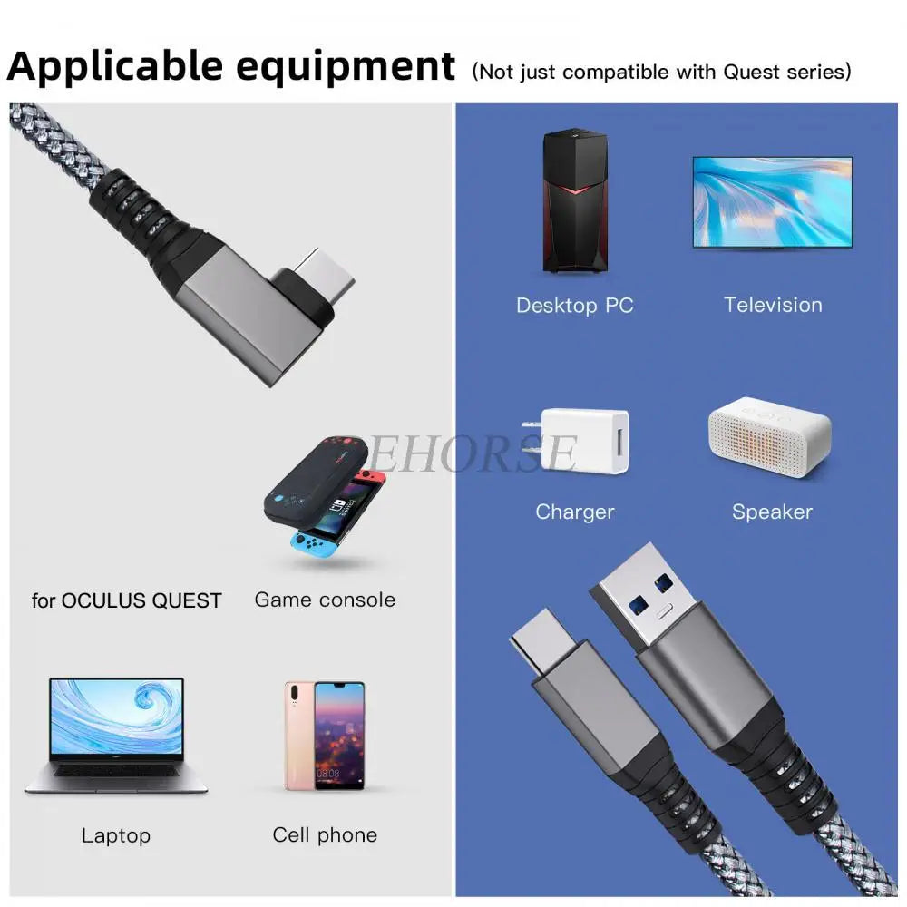 VR Link Cable 5M/6M/7M Cable Charging Line USB 3.0 Transfer Cable Pico 3 Type-C Adapter For Oculus Quest 3/2 VR Accessories
