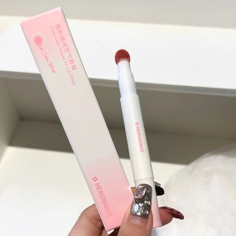 Liquid Lipstick With Cushion Applicator Velvet Matte Lip Gloss Moisturizing Creamy Soft Liquid Blush Lip Stick Multi-uses Makeup