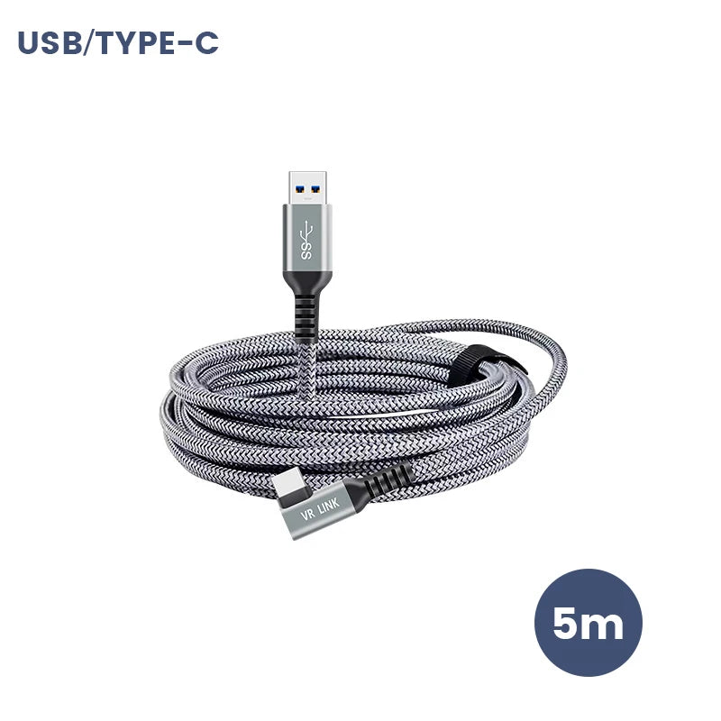 VR Link Cable 5M/6M/7M Cable Charging Line USB 3.0 Transfer Cable Pico 3 Type-C Adapter For Oculus Quest 3/2 VR Accessories
