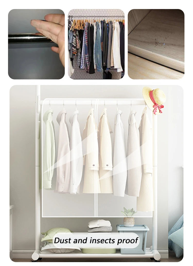 Waterproof Dustproof Thickened Clothing Covers Peva Clothes Dust Storage Bag Clear Protector Opening Hanging Garment Rack Items