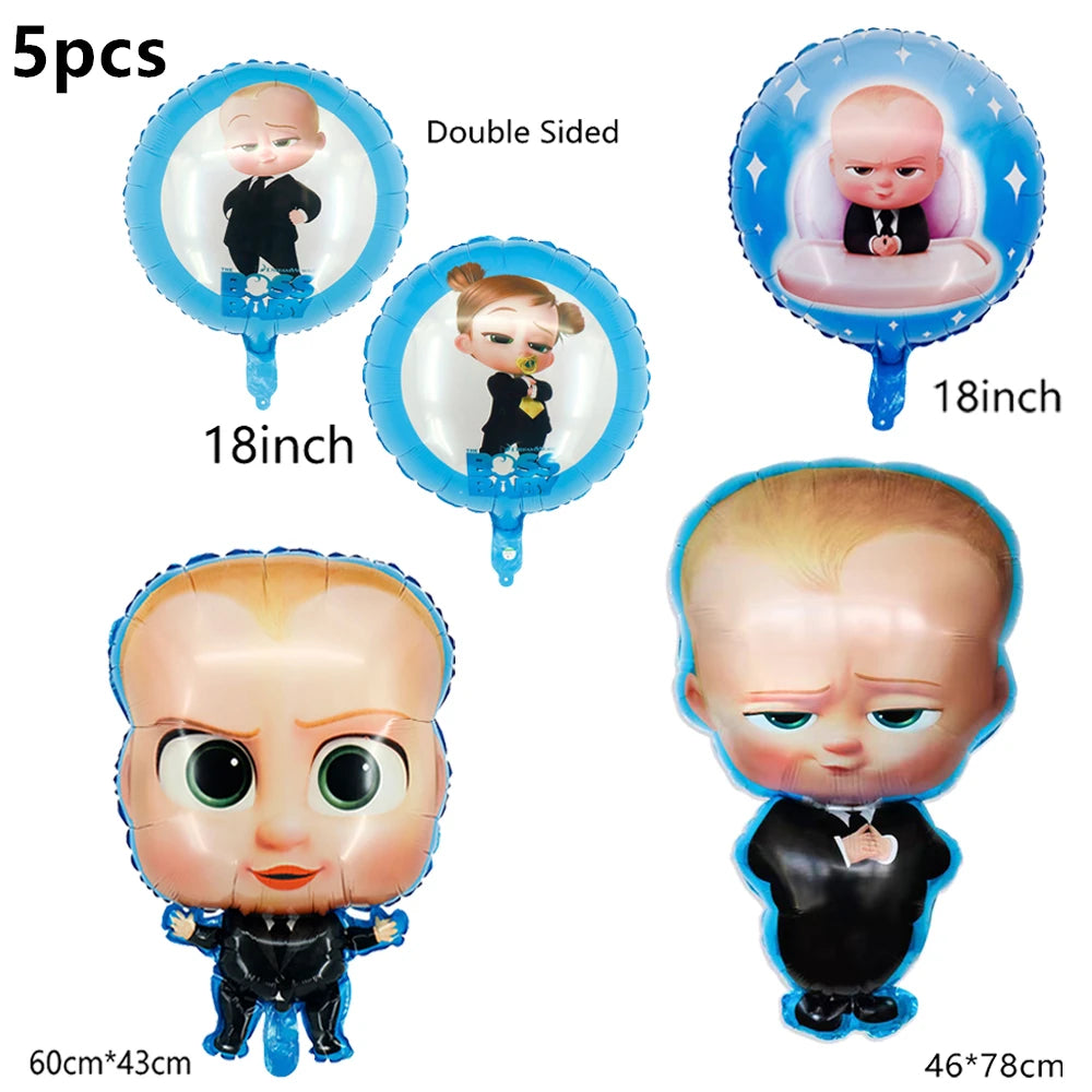 Bossed Baby Latex Balloons BOSSED Theme Foil Ballons Happy Birthday Banner Party Supplies Decoration Cake Topper Kid Boys Toy