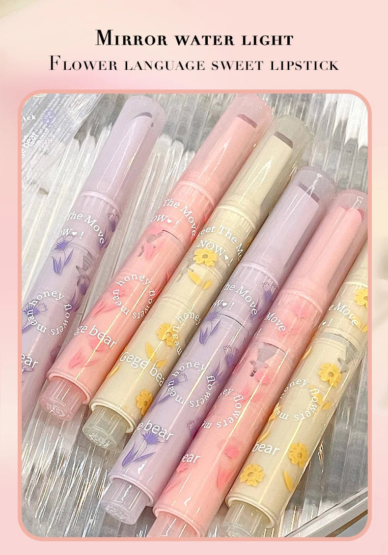 Gege bear Huayumi Lipstick Moisturizing Mirror Glitter Jelly Love Lipstick lipstick Pen