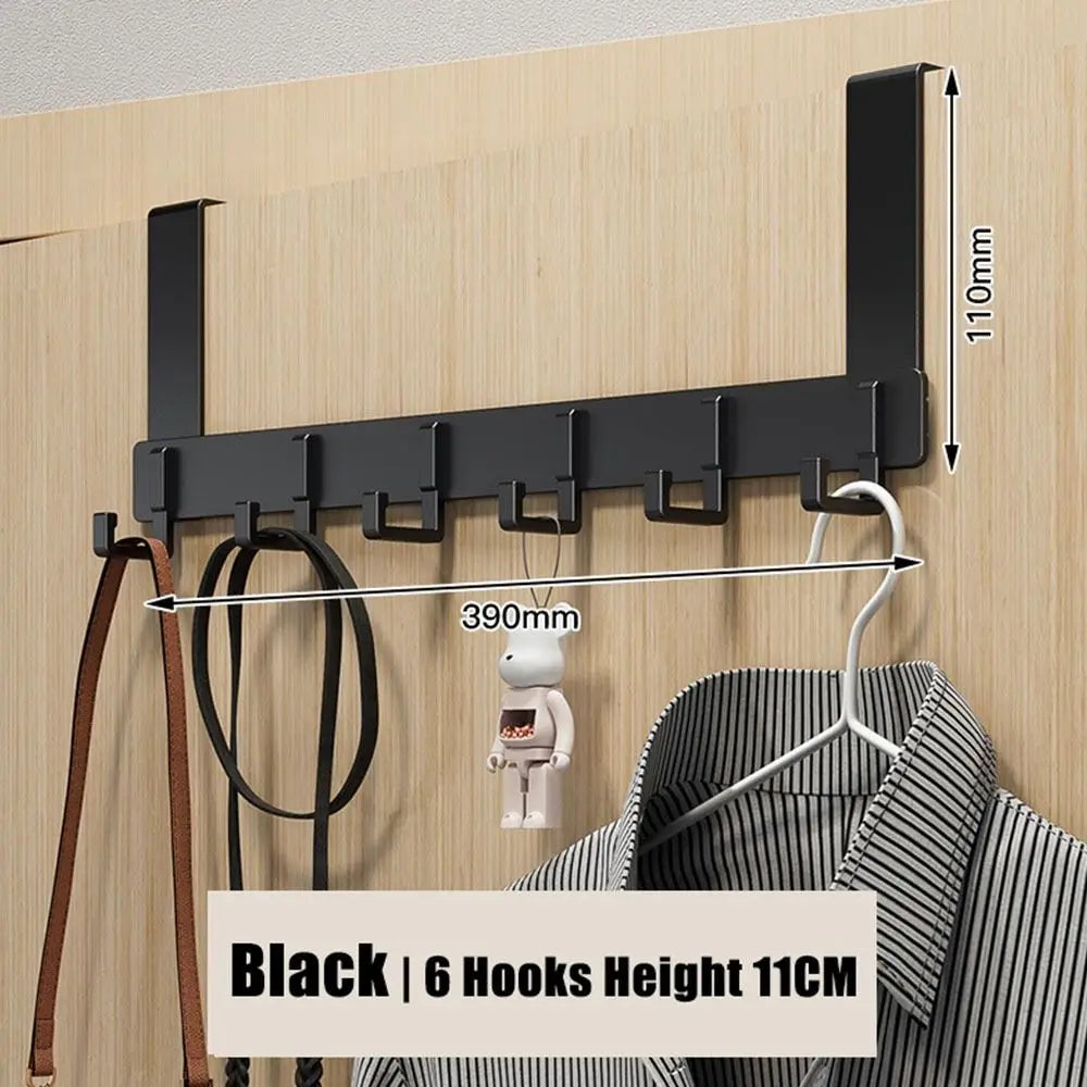 Hooks Over The Door 6 Hooks Clothes Coat Hat Towel Hanger Bathroom Organizer Rack Door Hanger Holder Home Kitchen Accessories