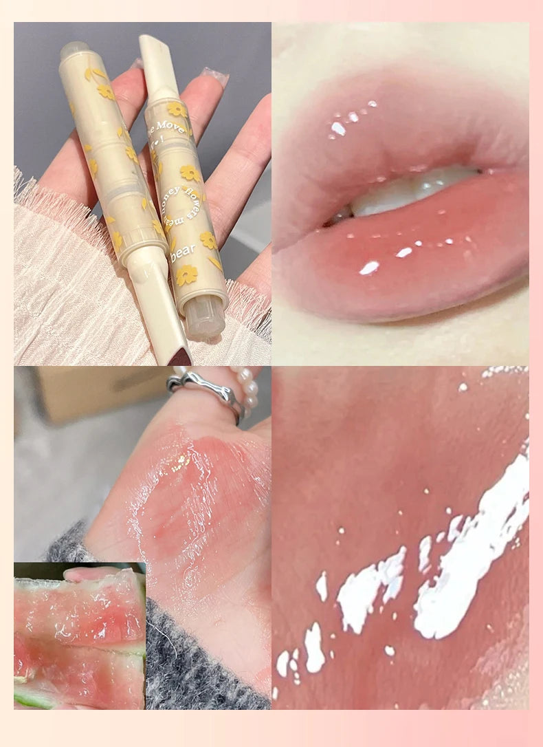 Gege bear Huayumi Lipstick Moisturizing Mirror Glitter Jelly Love Lipstick lipstick Pen