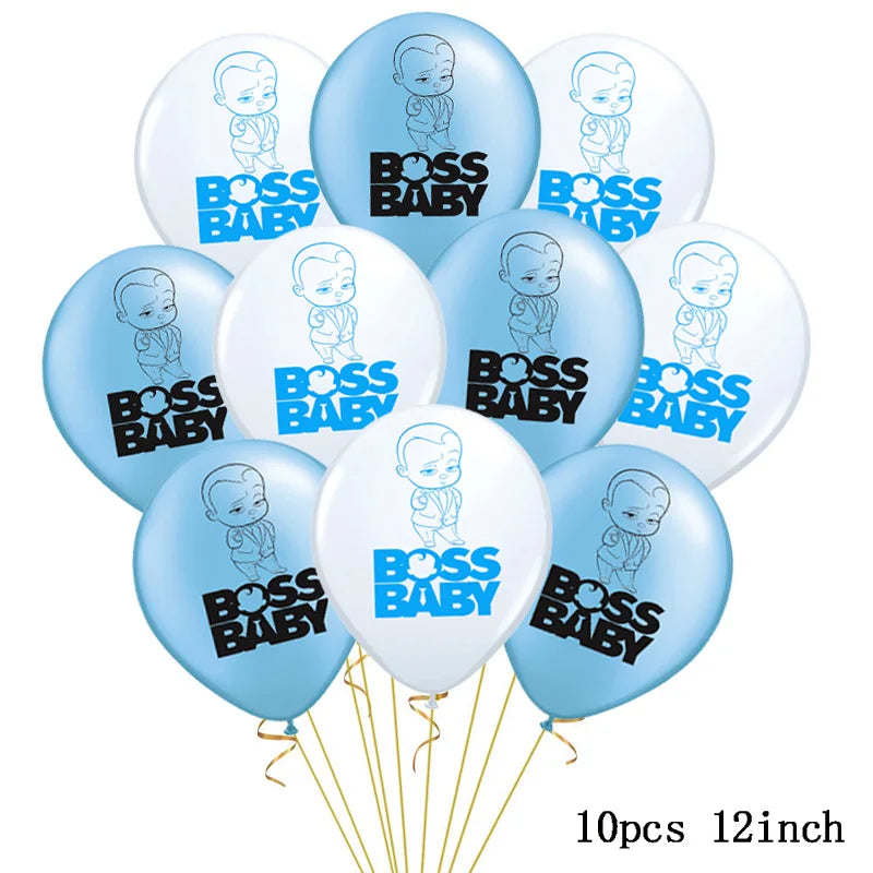 Bossed Baby Latex Balloons BOSSED Theme Foil Ballons Happy Birthday Banner Party Supplies Decoration Cake Topper Kid Boys Toy