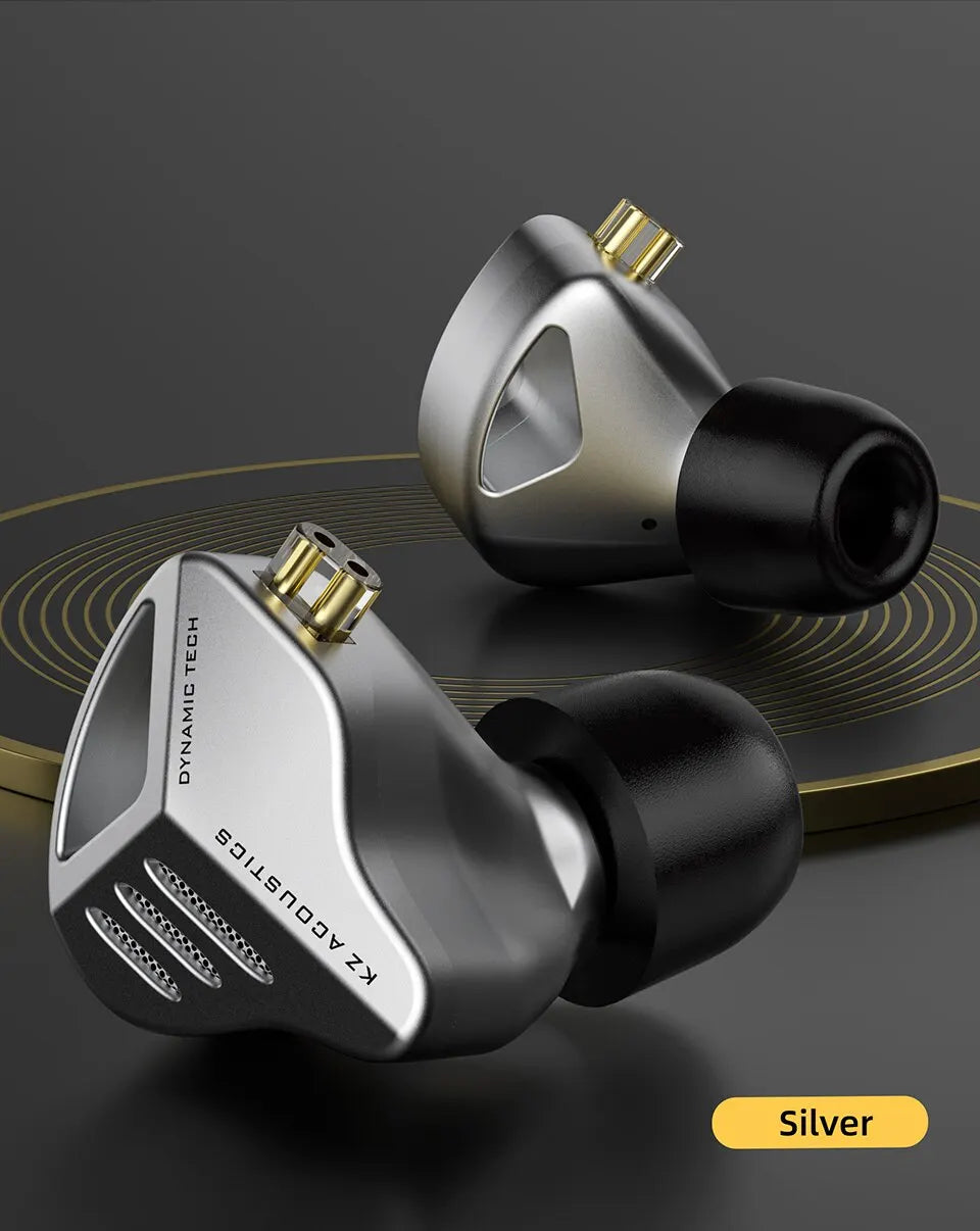 KZ ZVX Earphones Dynamic HIFI Bass Earbuds In Ear Monitor Headphones Sport Noise Cancelling Headset