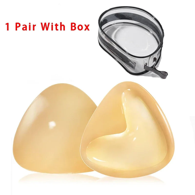 Double Sided Push Up Sticky Inserts Women Reusable Ultra Boost Padding Inserts for Bikini Swimsuit Sports Strapless Bra Pads