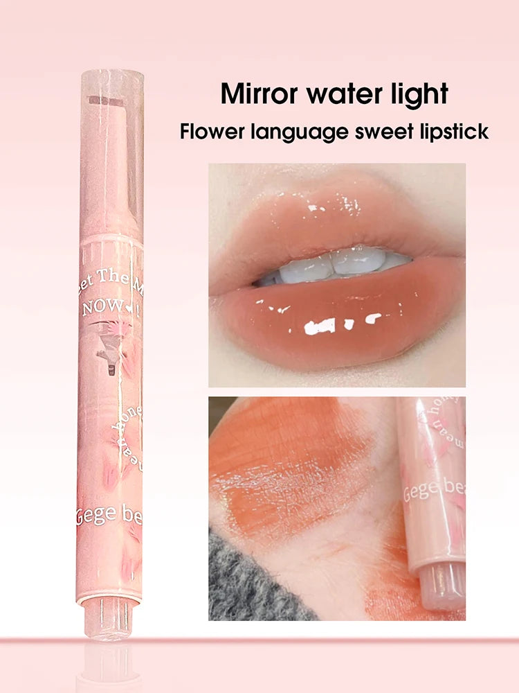 Gege bear Huayumi Lipstick Moisturizing Mirror Glitter Jelly Love Lipstick lipstick Pen