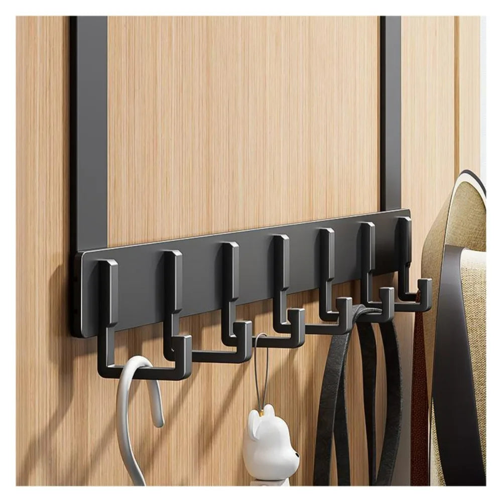 Hooks Over The Door 6 Hooks Clothes Coat Hat Towel Hanger Bathroom Organizer Rack Door Hanger Holder Home Kitchen Accessories