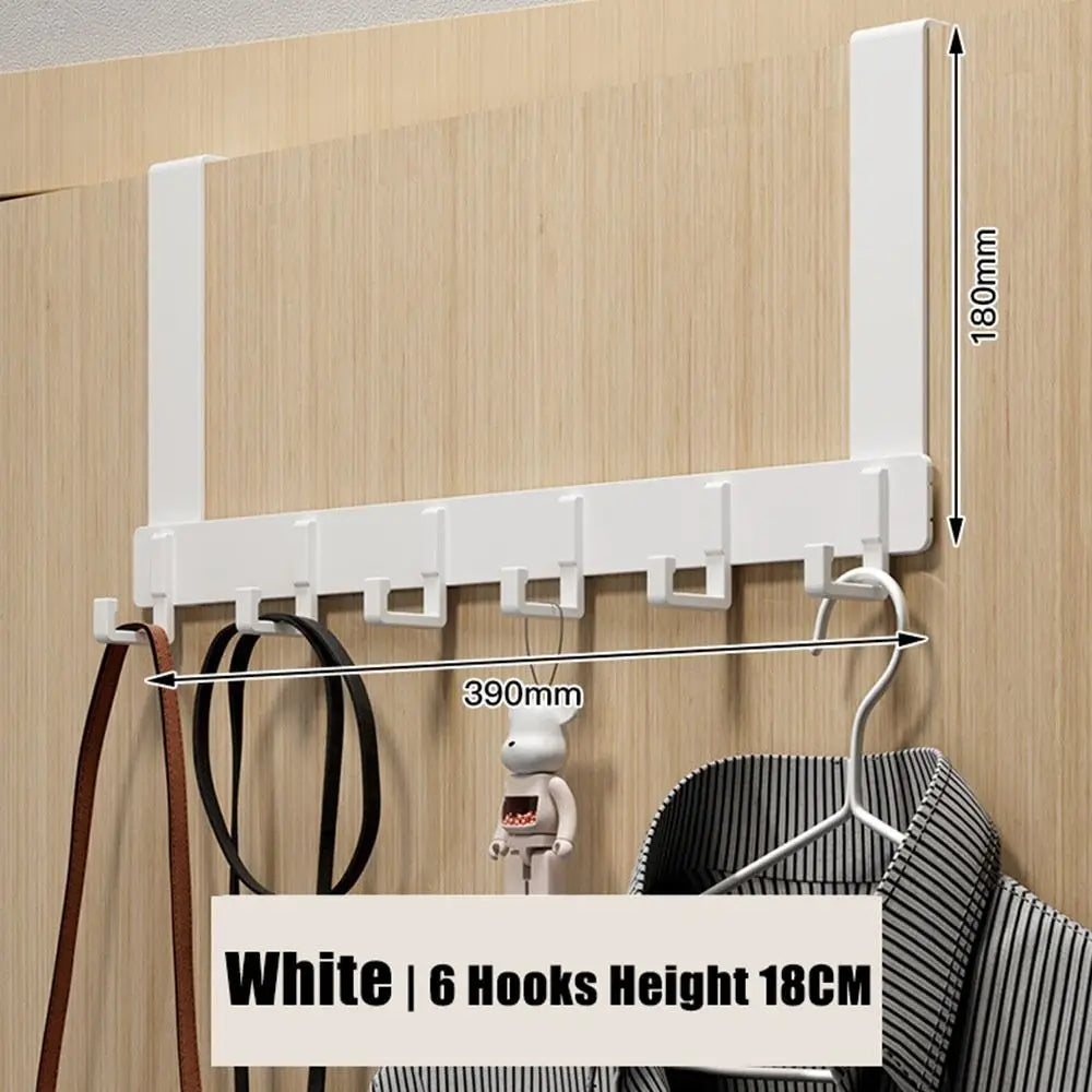Hooks Over The Door 6 Hooks Clothes Coat Hat Towel Hanger Bathroom Organizer Rack Door Hanger Holder Home Kitchen Accessories