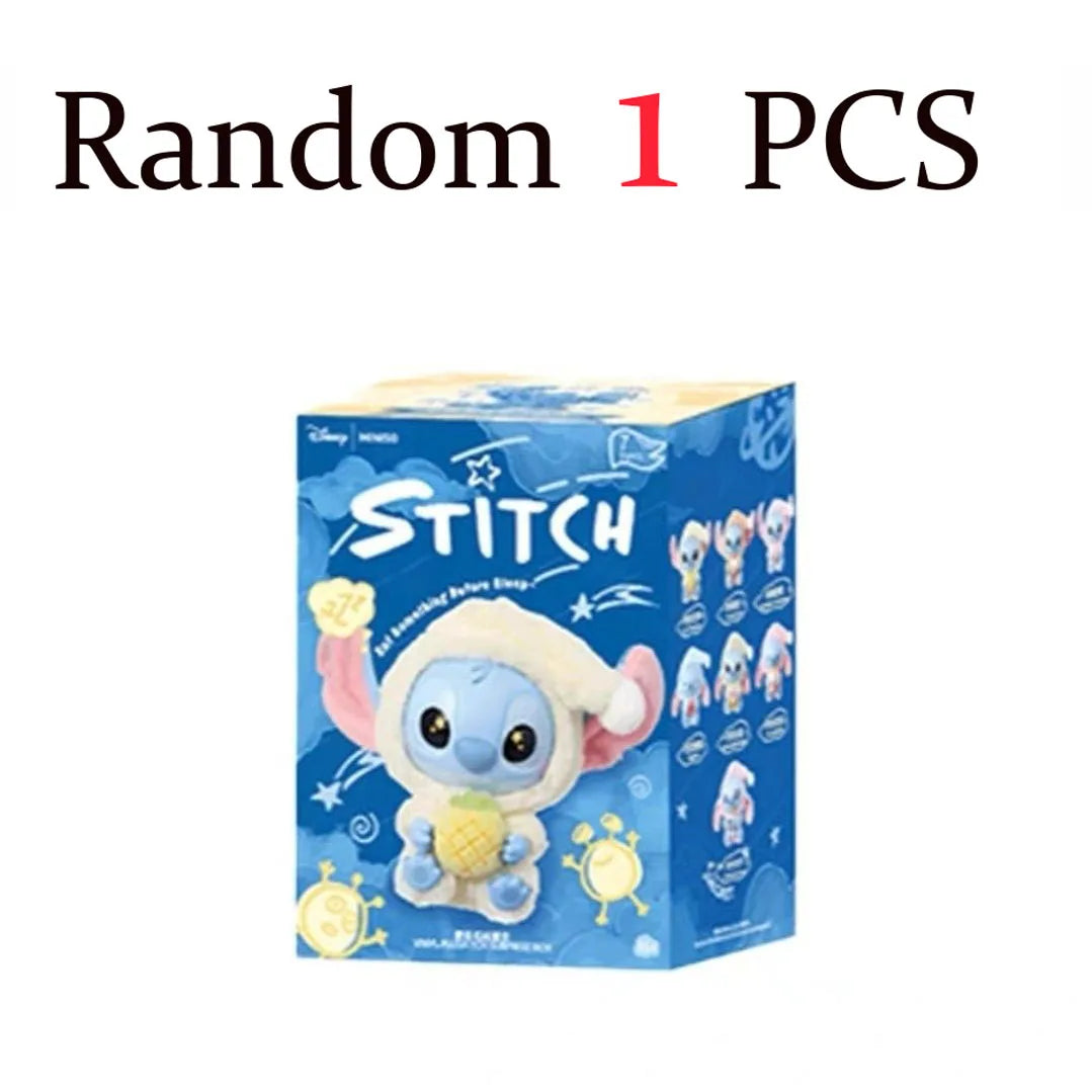 Disney  New Stitch Eat Some Thing Before Sleep Series Vinyl Blind Box Bag Pendant Cute Plush Doll Mystery Box Toy Surprise Gifts