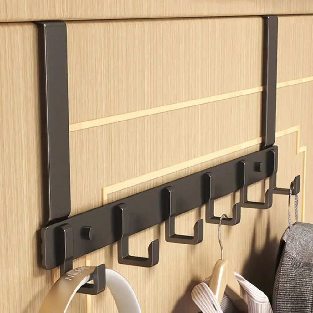 Hooks Over The Door 6 Hooks Clothes Coat Hat Towel Hanger Bathroom Organizer Rack Door Hanger Holder Home Kitchen Accessories