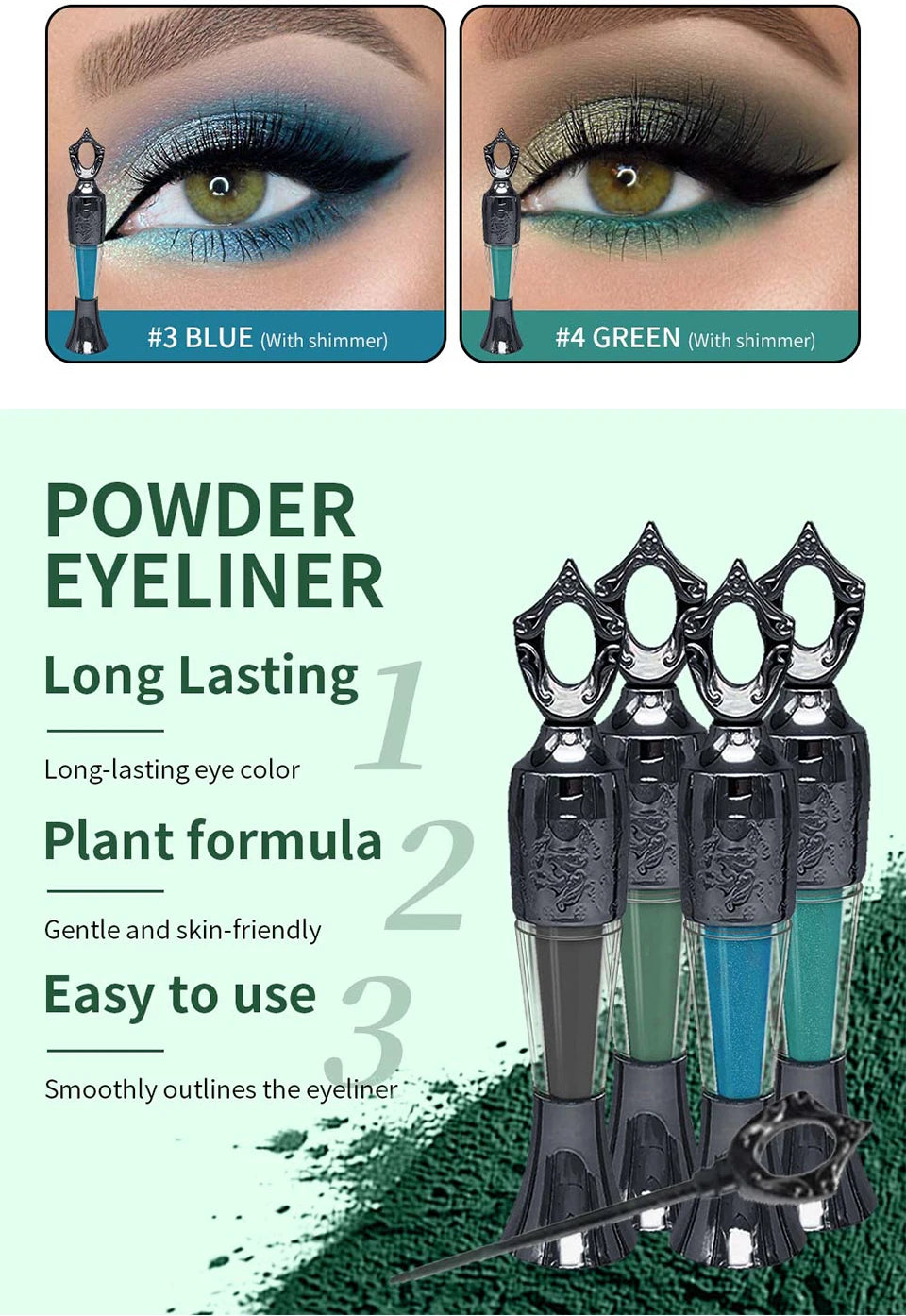 Kohl Powder Eye Liner Powder Eyeliner Long-Lasting Eyeliner Arabic Eyeliner Powder Handmade Natural Eyeliner in Powder Makeup