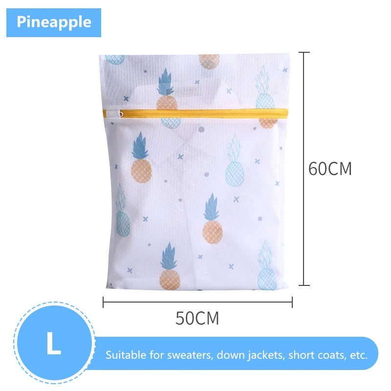 Laundry Bag Fine Mesh Cute Printted Washing Bags For Washing Machine Clothes Organizer Underwear Bra Clean Basket Multiple Sizes