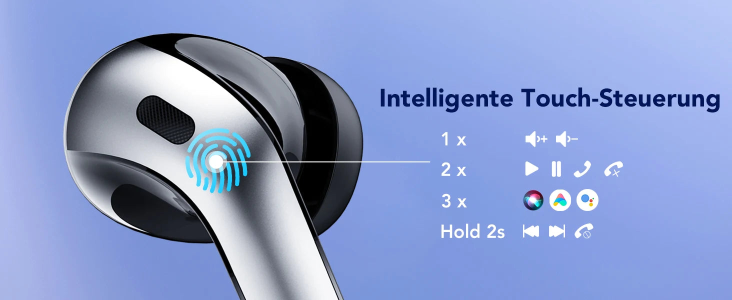 Wireless Bluetooth Earbuds Headphones 52 Hrs Playtime IPX7 Waterproof 4 Mic Call Noise Cancelling with LED Display Charging Case