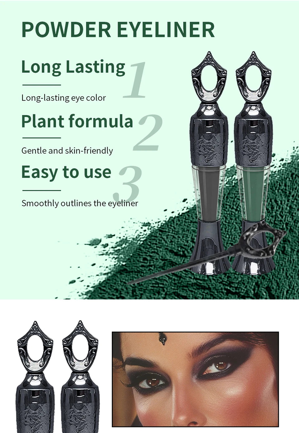 Kohl Powder Eye Liner Powder Eyeliner Long-Lasting Eyeliner Arabic Eyeliner Powder Handmade Natural Eyeliner in Powder Makeup