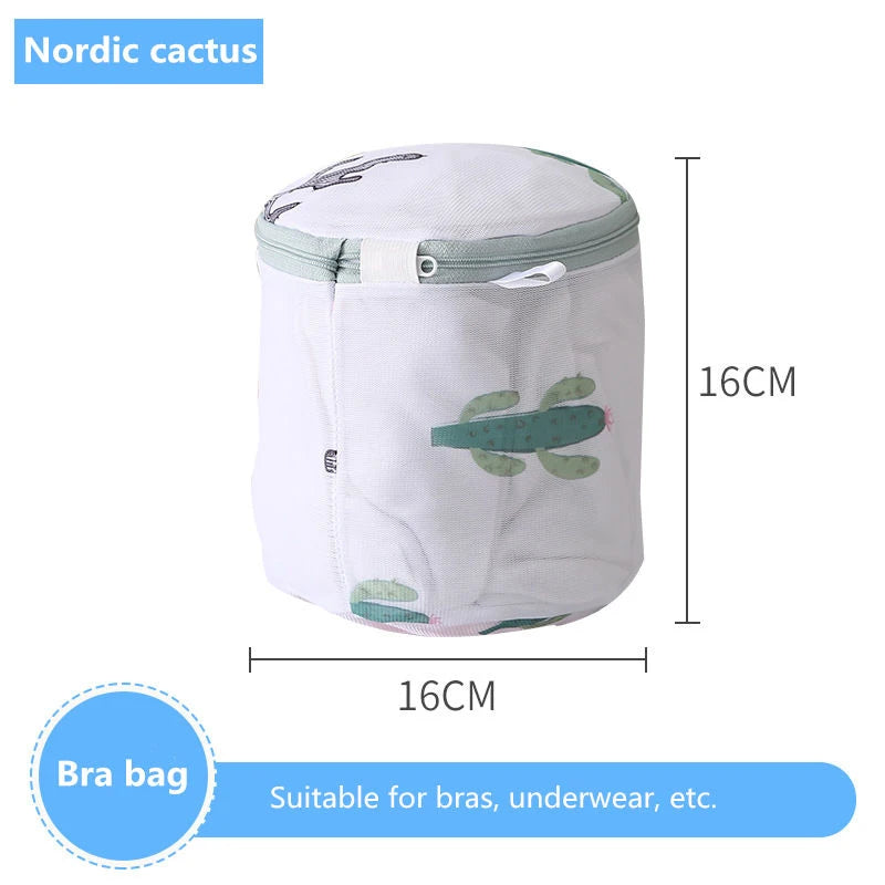 Laundry Bag Fine Mesh Cute Printted Washing Bags For Washing Machine Clothes Organizer Underwear Bra Clean Basket Multiple Sizes