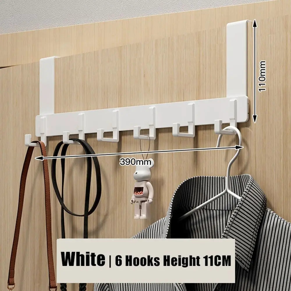 Hooks Over The Door 6 Hooks Clothes Coat Hat Towel Hanger Bathroom Organizer Rack Door Hanger Holder Home Kitchen Accessories