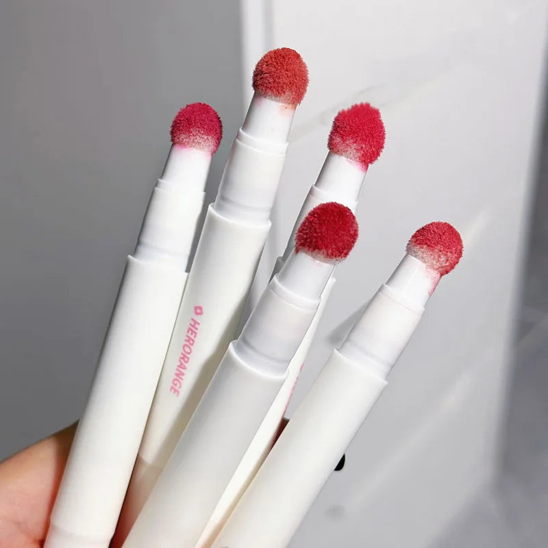 Liquid Lipstick With Cushion Applicator Velvet Matte Lip Gloss Moisturizing Creamy Soft Liquid Blush Lip Stick Multi-uses Makeup