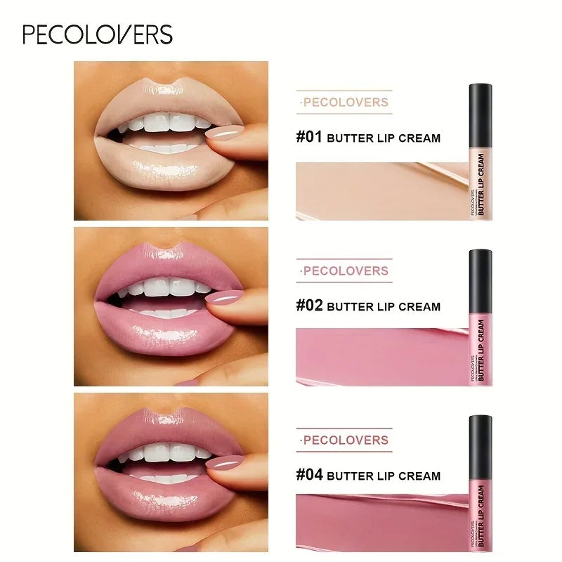 1PC Butter Silky Lip Gloss Hydrating Liquid Lipstick Pink Red Tones Long Lasting Lipgloss