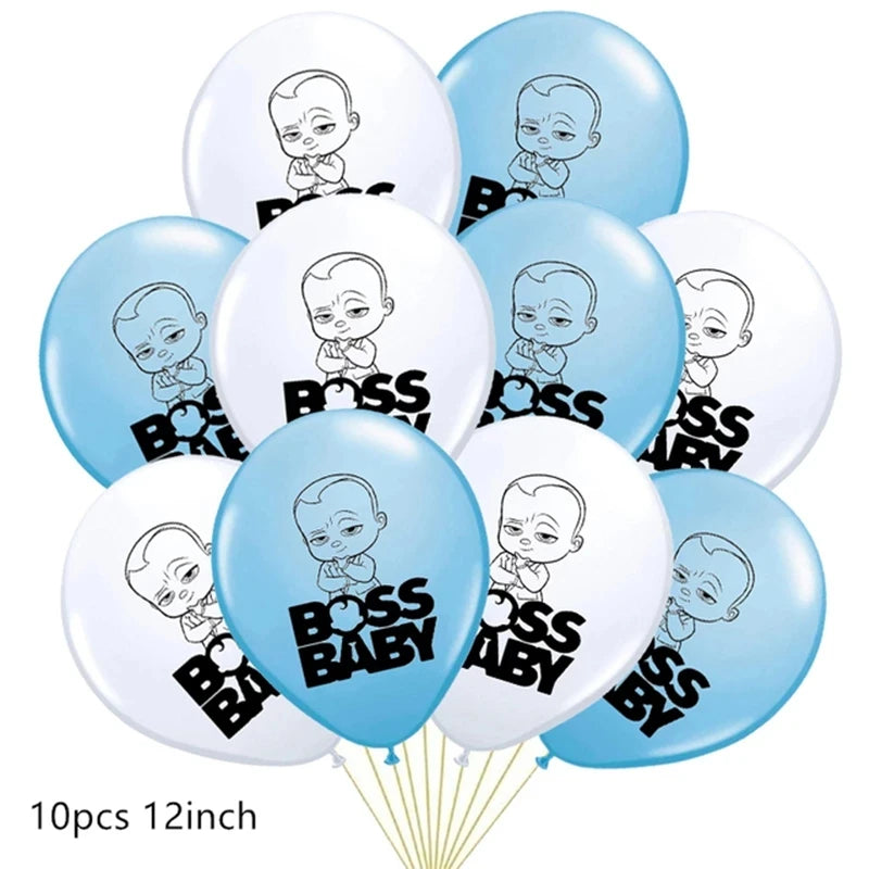 Bossed Baby Latex Balloons BOSSED Theme Foil Ballons Happy Birthday Banner Party Supplies Decoration Cake Topper Kid Boys Toy