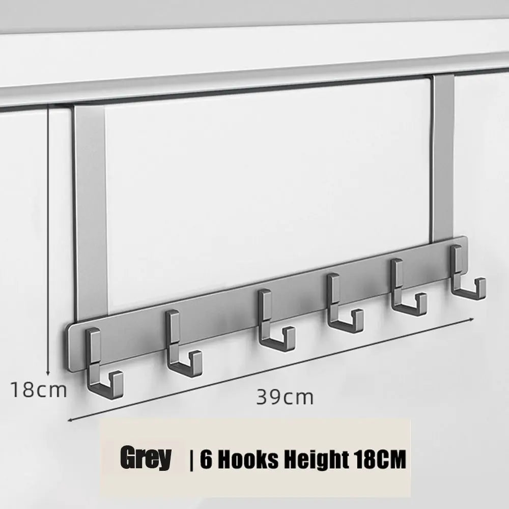 Hooks Over The Door 6 Hooks Clothes Coat Hat Towel Hanger Bathroom Organizer Rack Door Hanger Holder Home Kitchen Accessories